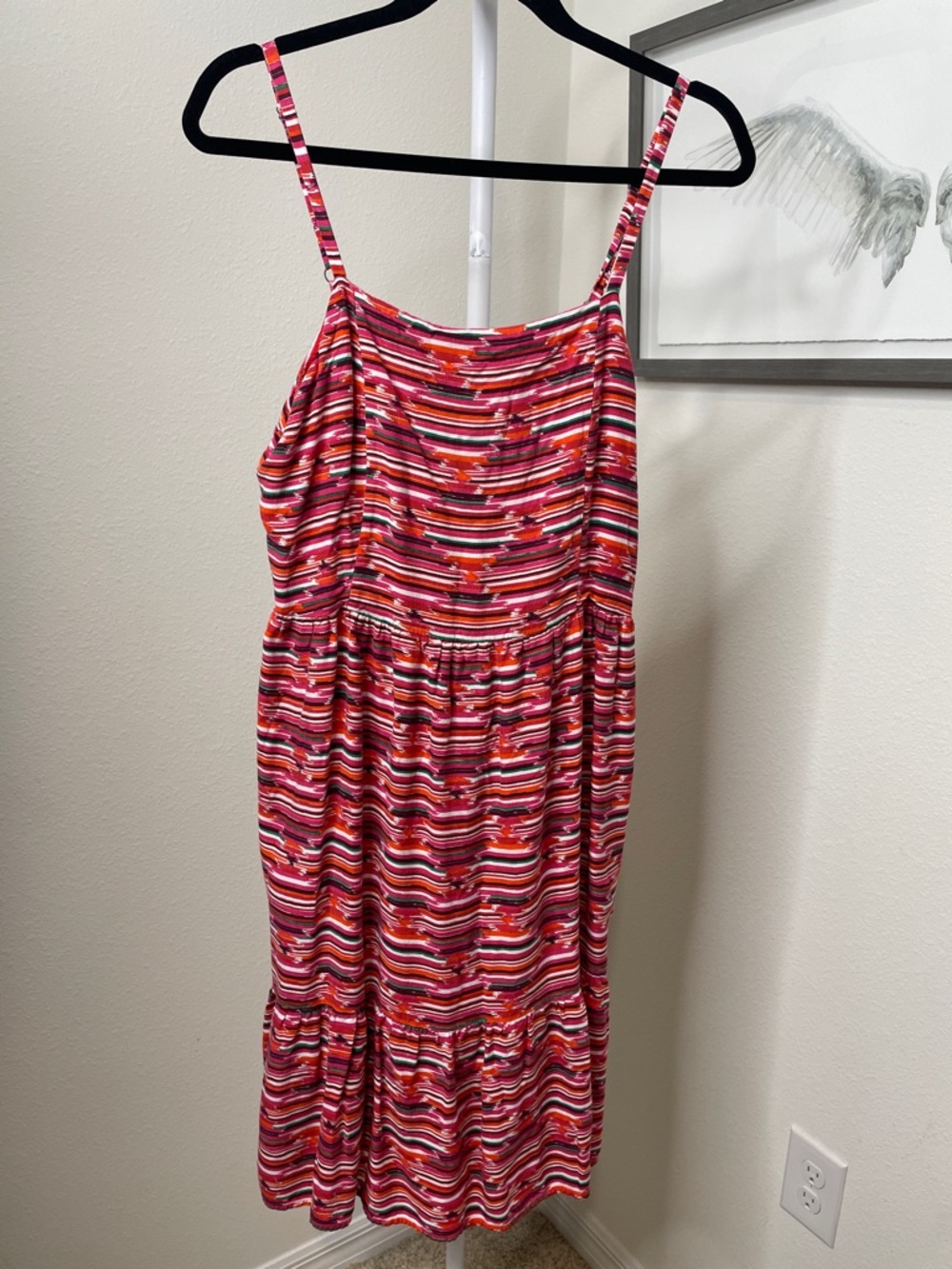 LOFT Ikat Smocked Back Knee length Western Sundress - Picture 2 of 7